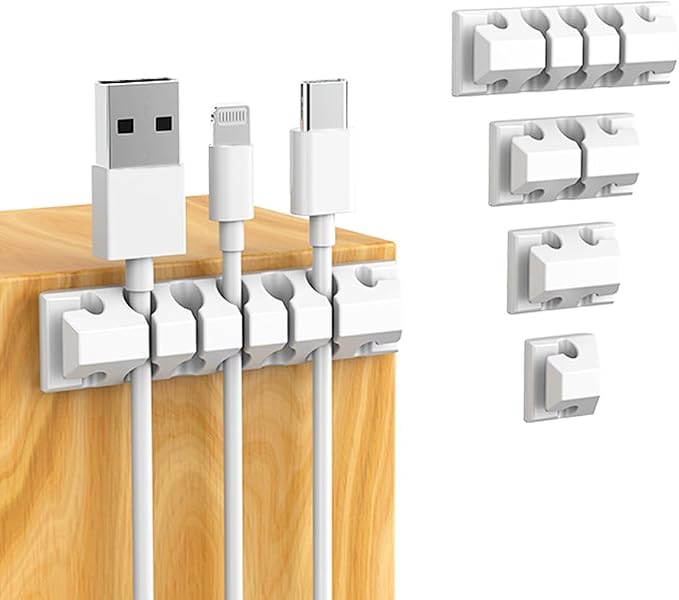 ELII 327PCS White Cable Management Kit 4 Cable Cable Sleeves 65 Cable Clips | - Image 2