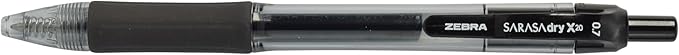 Zebra Pen Sarasa Dry X20 Retractable Gel Pens, 0.7mm Medium Point, Eliminates - Image 5