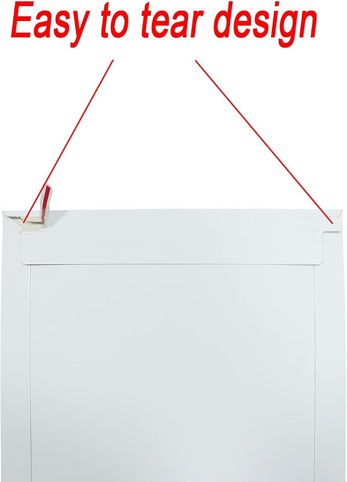 Bonfasvo Rigid Mailers 30 Pack 9.25 x 11.75 inches White Self Seal Stay Flat - Image 5