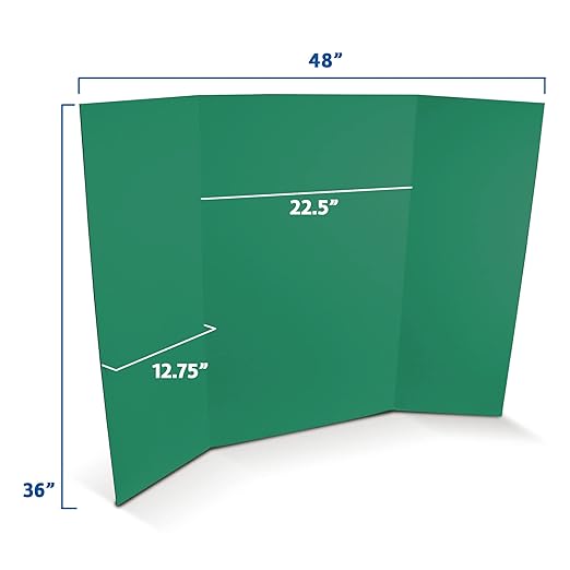 Flipside Products 36” x 48” Foam Project Boards for Presentations, Science Fair, School Projects, Event Displays and Trifold Picture Board - Green - 10 Pack-DeskLoop Office