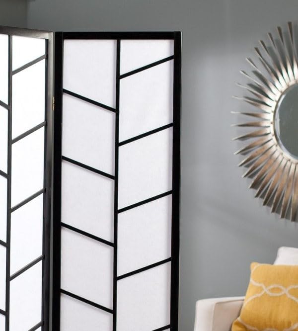 NicBex Room Divider 3 Panel Room Dividers with Heavy-Duty Rice Paper Partition Room Dividers and Folding Privacy Screens Wall Divider for Home, Office, Room Separation,51" W x 2" D x 71" H, Black-DeskLoop Office