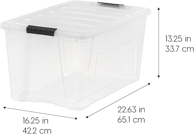 IRIS USA 72 Qt Stackable Plastic Storage Bins - Image 2