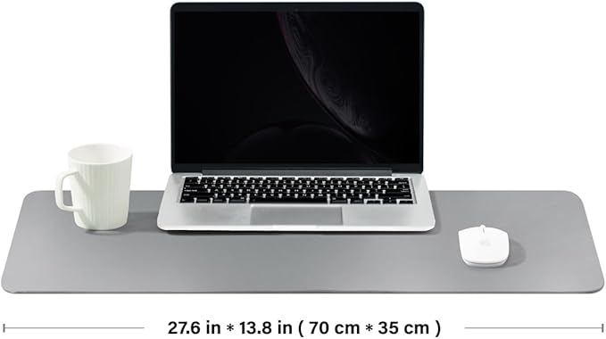 Cork Desk Mat - Dual-Sided Desk Pad for Office and Home - Desk Organization and Accessories - Ideal for Large Mouse Pad and Desk Mats on Top of Desks(Gray,27.6"x 13.8")-DeskLoop Office