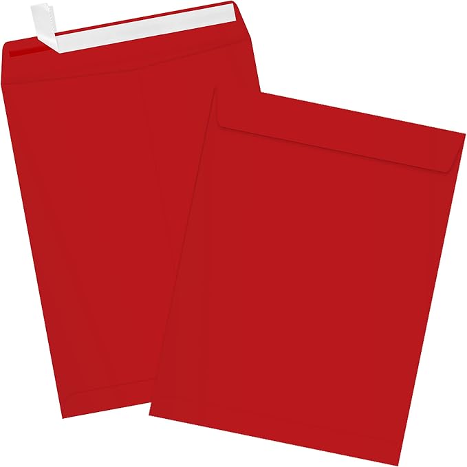 LUXPaper 9 x 12 Open End Envelopes | Peel & Press | Ruby Red | 80lb. Text | 500 - Image 3
