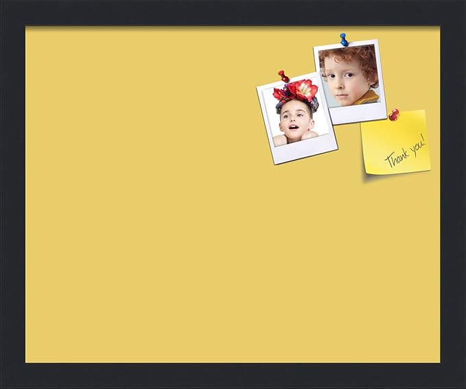 PinPix 16x13 Inch Cork Bulletin Board. This Decorative Framed Pin Board Comes with Honey Pastel Design and a Satin Black Frame. Ideal for Home Office Decor or Message Board (PinPix-1810)-DeskLoop Office