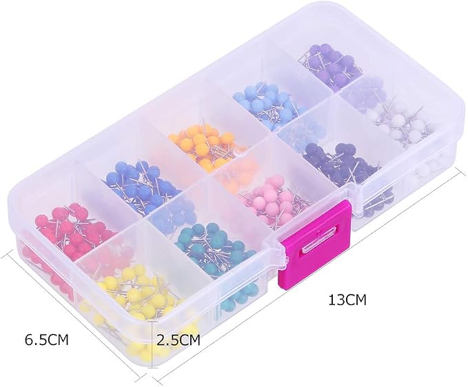 CCINEE 500 Pack Map Push Pins，1/8 Inch Multi-Color Map Tacks - Image 3