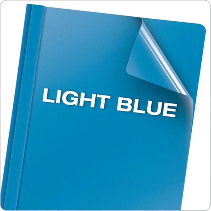 Oxford Clear Front Report Covers, Light Blue, Letter Size, 25 per Box - Image 5