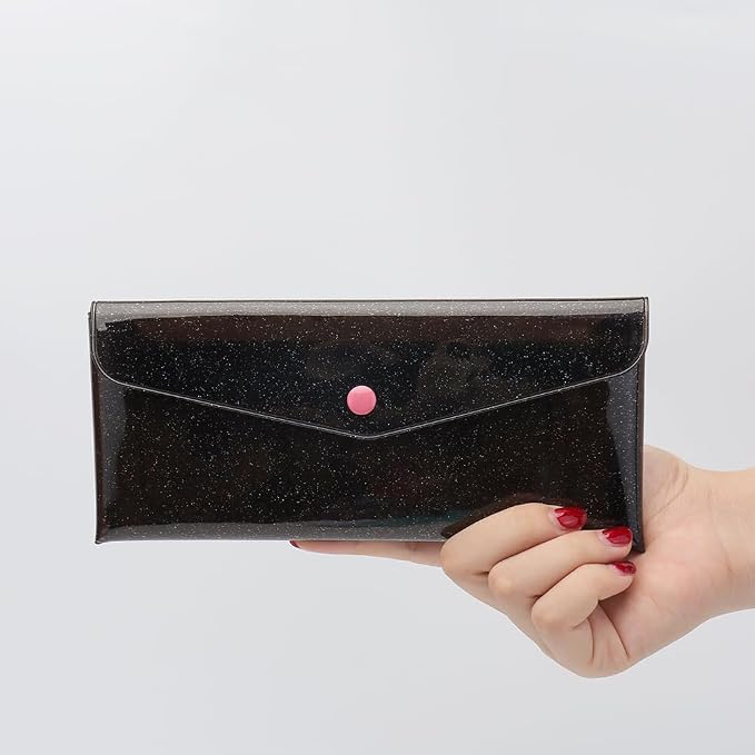Black Cash Envelope Wallet PVC Budget Wallet - Image 3