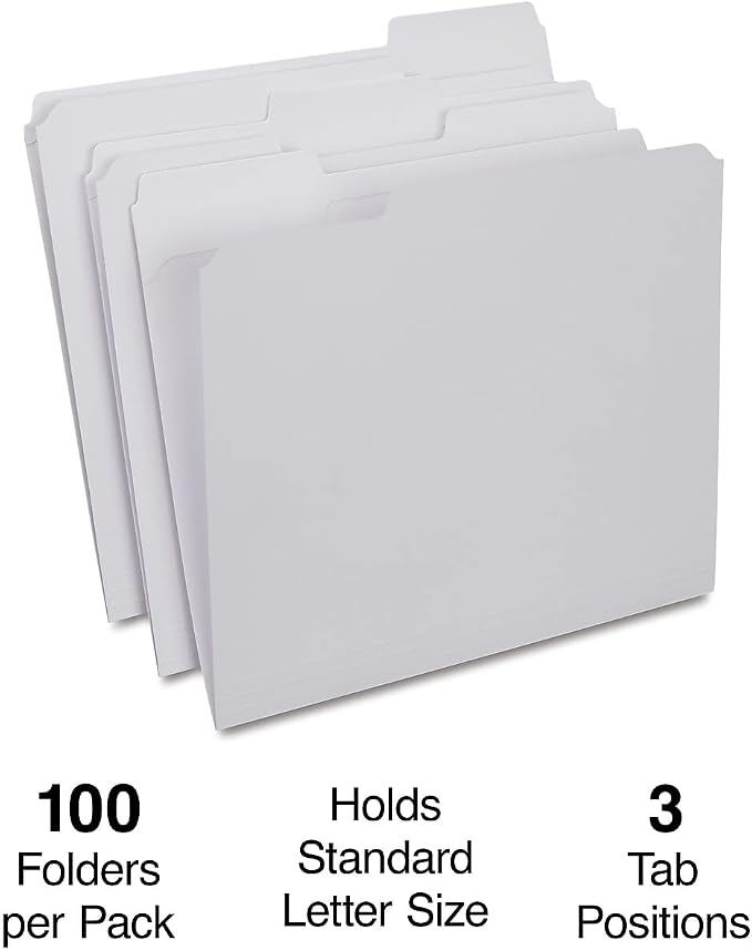 Staples Reinforced File Folders, Letter Size, 3‑Tab Design, Durable Paper Stock - Image 2