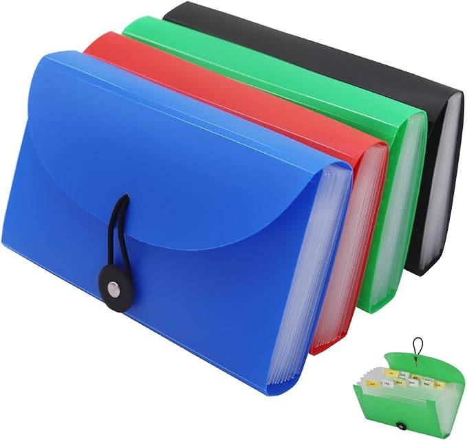 SEEKIND Expanding File Folders 4 Pack, 7.1" 4.2" Receipt Organizer Folder by SEEKIND%2C+Professional+Office+Products+Supplier.
