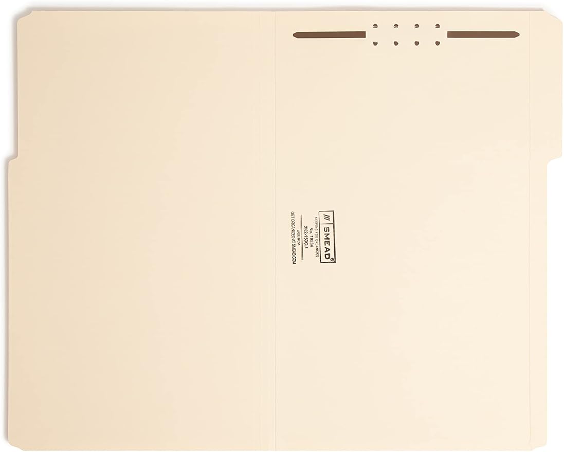 Smead Fastener File Folder, 1 Fastener, Reinforced 1/3-Cut Tab, Legal Size - Image 2