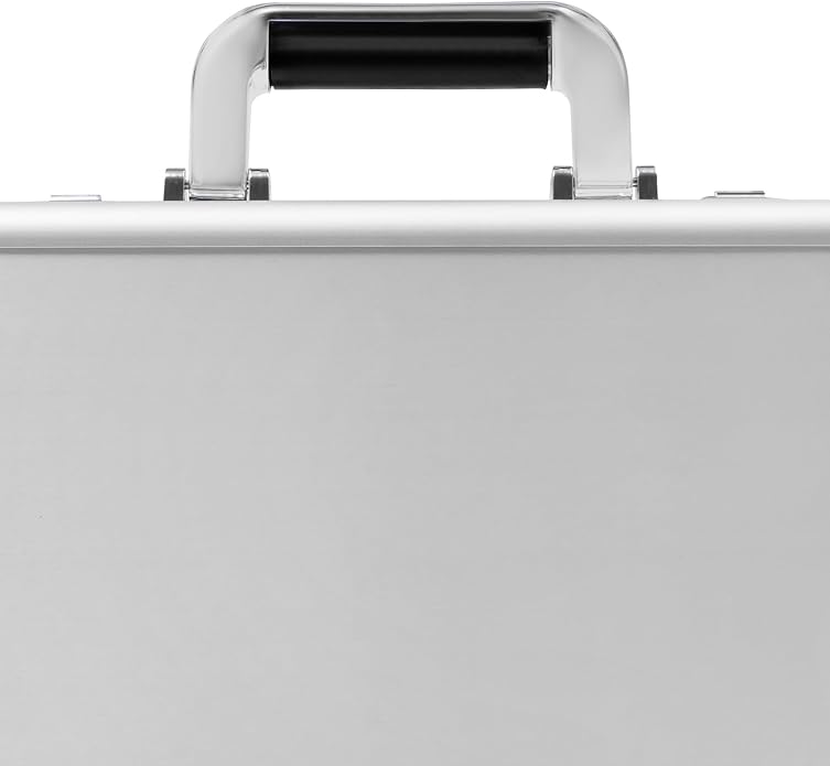 Locking Briefcase, Metal Briefcase w/Strap, Hard Aluminum Carrying Case - Image 7