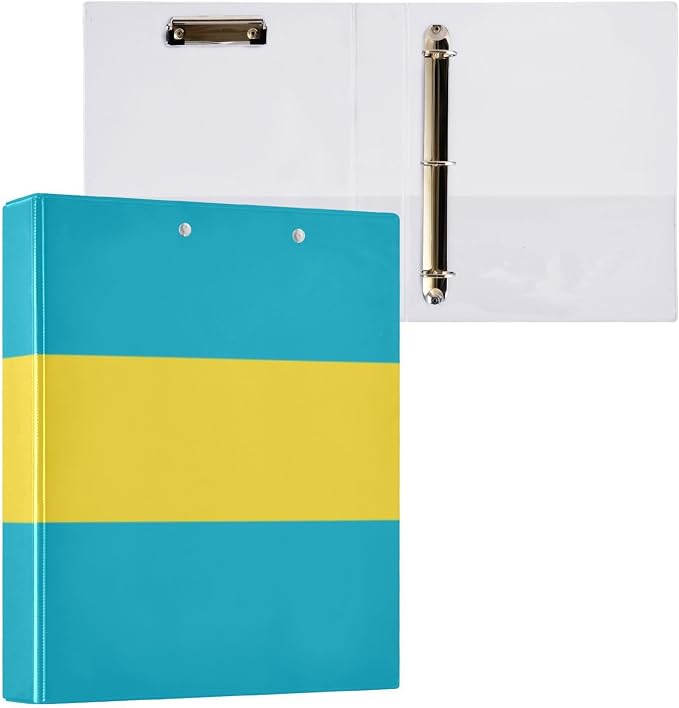 Flag of The Bahamas 3-Ring Binder, 1.5 Inch D-Ring Organizer Folder Clipboard - Image 3