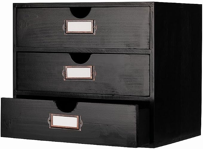 Wooden Storage Box Rustic Desktop Organizer by PACKGILO