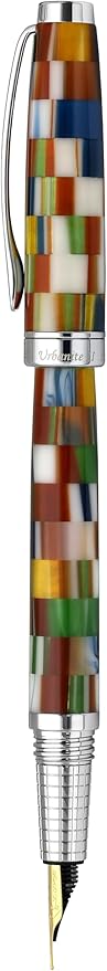 Xezo Urbanite II Fountain Pen, Medium Nib. Jazzy Multicolor Color with Chrome Plating. Handcrafted, Limited Edition, Serialized-DeskLoop Office