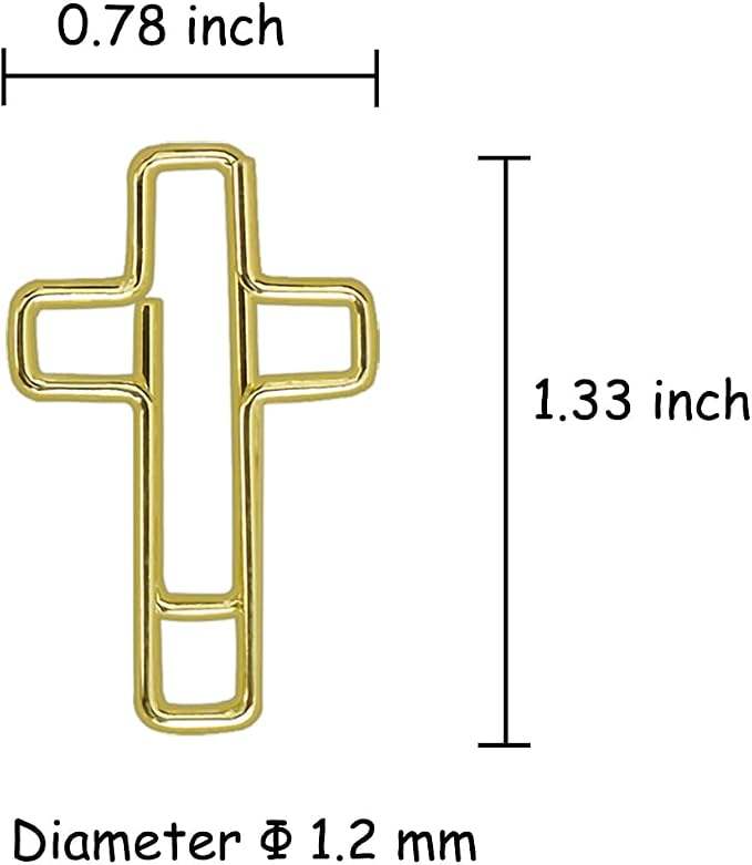 50 PCS Gold Cross Paper Clips Bible Bookmark Clips, Bible Study Supplies - Image 3
