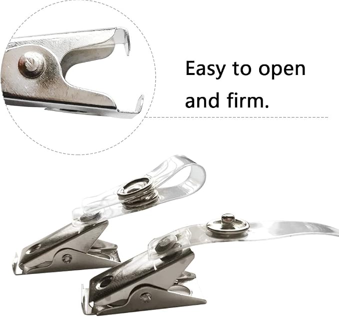 DE Metal Badge Clips with PVC Straps - Image 2