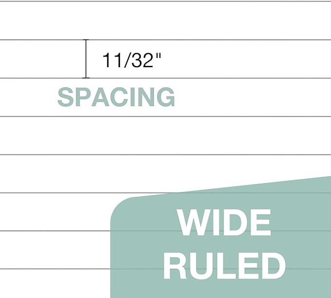POPRUN Loose Leaf Paper, 8.5" x11" Wide Ruled, 100GSM / AA Grade Bulk Lined Filler Sheets, 3 Hole Punched for Binder Notebook, Office School Supplies, 1 Pack (100 Sheets)-DeskLoop Office