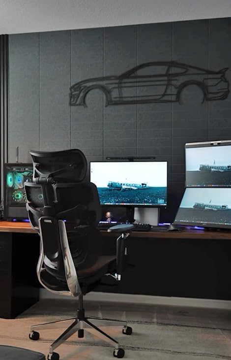 Large Cork Board Alternative - 12-Pack Felt Wall Tiles with Safe Removable Adhesive Tabs, Cork Wall Tiles Bulletin Board Home Office Essentials - Gray Black-DeskLoop Office