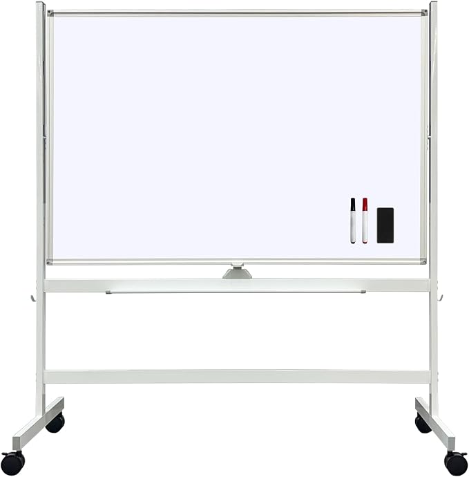 Large Rolling Whiteboard on Wheels, Portable Standing Dry Erase Board Easel - Image 2