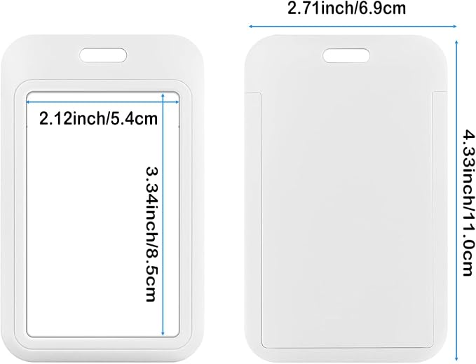 15 Pack Sliding ID Badge Holder Vertical Hard Plastic Card Case Protector Pouch - Image 3