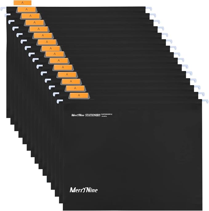 Merrynine Hanging File Folders Letter Size 15pcs, Polypropylene Filing Cabinet by MerryNine