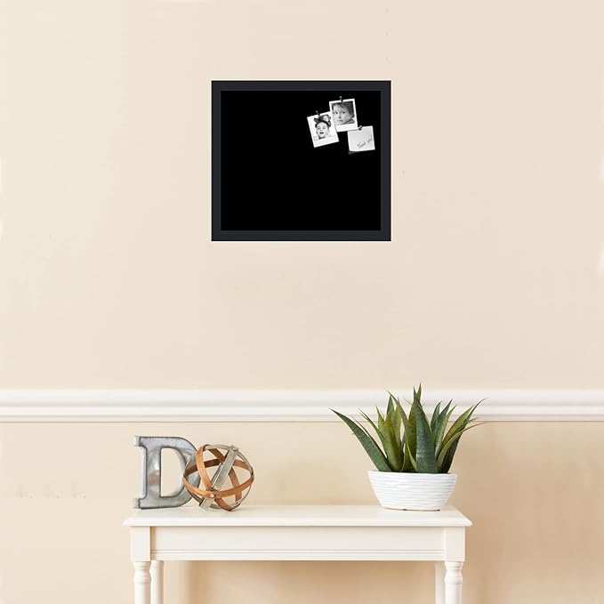 PinPix 16x14 Inch Cork Bulletin Board. This Decorative Framed Pin Board Comes with Solid Black Design and a Satin Black Frame. Ideal for Home Office Decor or Message Board (PinPix-622)-DeskLoop Office