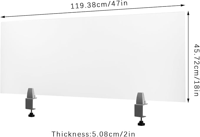 Desk Divider for Students and Desk Privacy Panel, Frosted Acrylic Plexiglass - Image 3