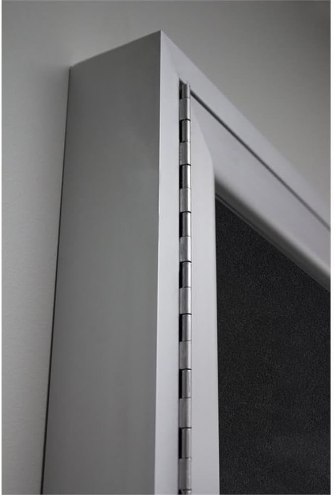 Ghent 48" x 72" 3-Door indoor Enclosed Recycled Rubber Bulletin Board, Shatter Resistant, with Lock, Satin Aluminum Frame,Black (PA34872TR-BK)-Made in the USA-DeskLoop Office
