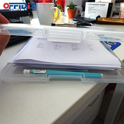 OFFIDIX Clipboard Storage Box Transparent Plastic Paper Clipboard Paper Holder - Image 6