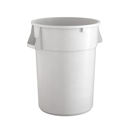 44 Gallon White Round Commercial Trash Can-DeskLoop Office