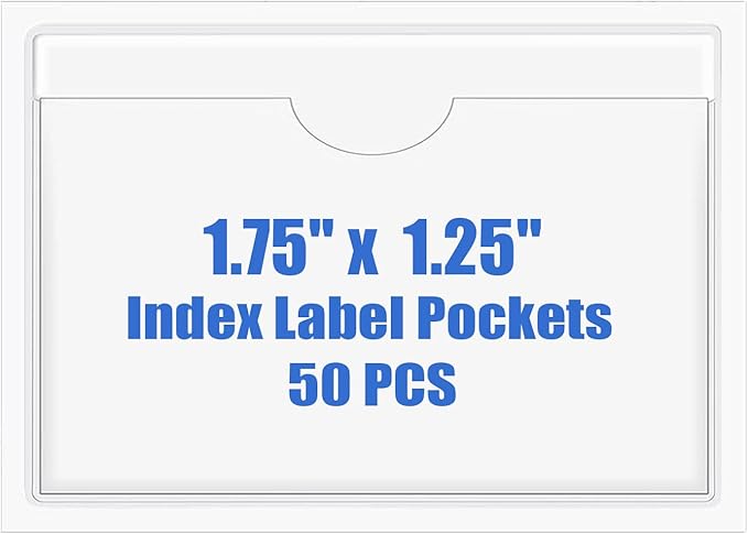 Origin-Joy 50 PCS Self-Adhesive Index Label Pockets by Origin-Joy