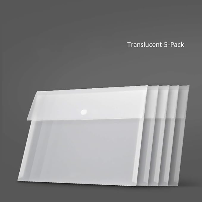 VANRA Poly File Folder Pockets File Jacket Plastic Envelope Flat Document - Image 3