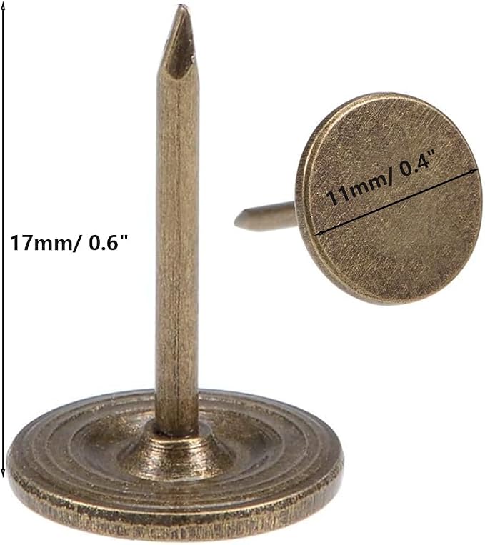 100pcs Upholstery Thumb Tacks for Wall, 7/16 Inch Wood Thumb Tacks, Upholstery - Image 2