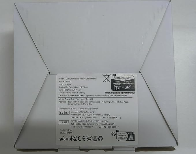 Phomemo M220 Label Maker, Bluetooth Thermal Label Maker Machine for Barcode, Address, Home, Mailing, Small Business,Clothing, Portable Wireless Printer with 1 Rolls Label, Purple-DeskLoop Office