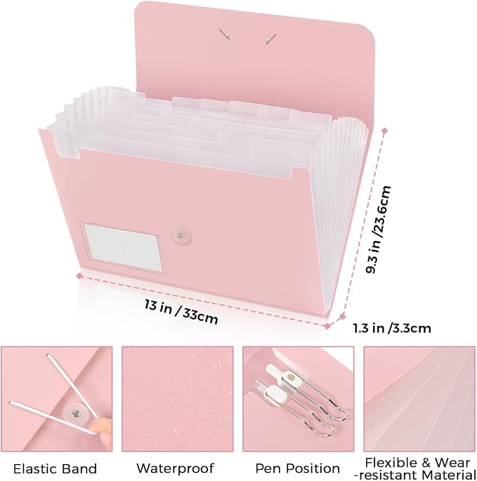 SKYDUE Expanding File Folder, Accordion File Organizer - Image 3
