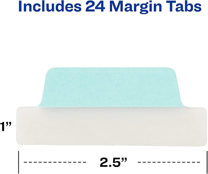 Avery Margin Ultra Tabs, 24 Repositionable Sticky Tabs, 2.5" x 1", 2-Side - Image 3