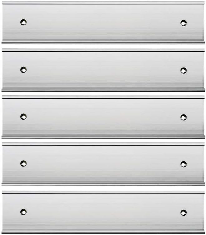 2“ × 8” Nameplate Holder For Wall Or Door 5Pack Silver Aluminum | by Icomecn