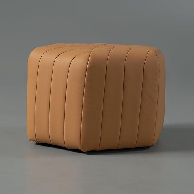 homary 18.5" Hexagonal Pouf Ottoman Upholstered, Velvet Footrest Rest Stools Modern Sofa Footrest Entryway Shoe Changing Stool, Low Coffee Table Footstool for Living Room/Bedroom/Entrway-Brown-DeskLoop Office