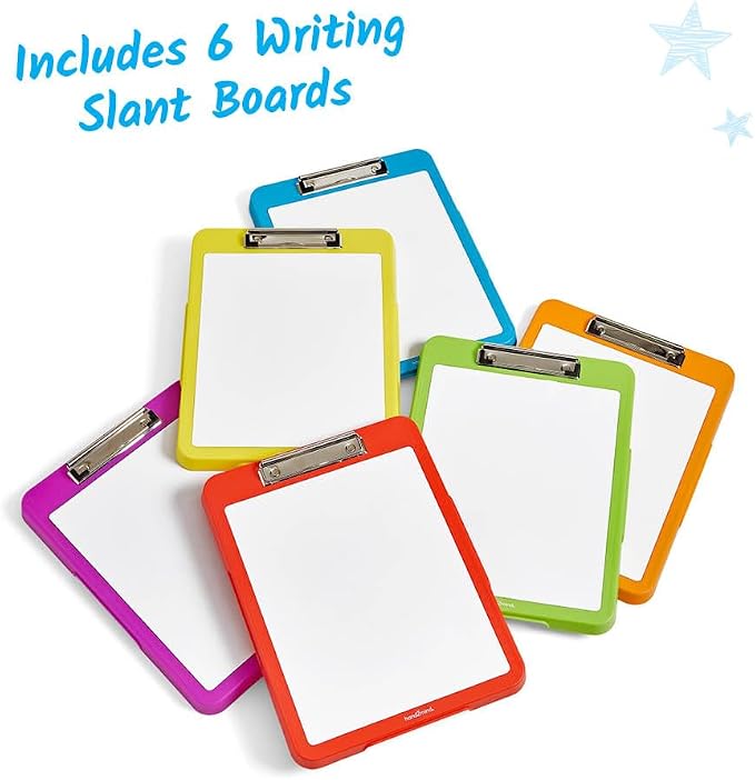 hand2mind Rainbow Writing Slant Boards, Desktop Whiteboard Clipboards, Reusable - Image 2