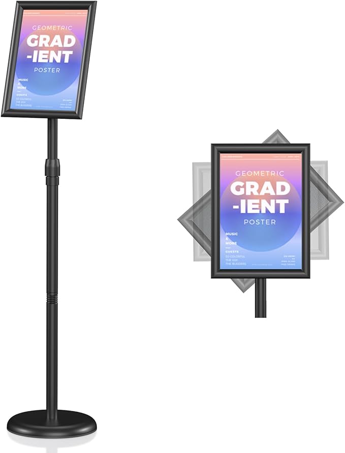 Hemndic Sign Stand 11x17 inch, Adjustable Floor Standing Sign Holder, 360° by Unknown