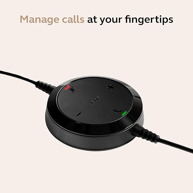 Jabra Evolve 30 II Wired Single-Ear Headset with Mic for Work - 3.5mm Jack, USB-A/USB-C Connectivity, Computer Headset with Noise-Cancelling Microphone, Microsoft Teams Certified, Call Control - Black-DeskLoop Office