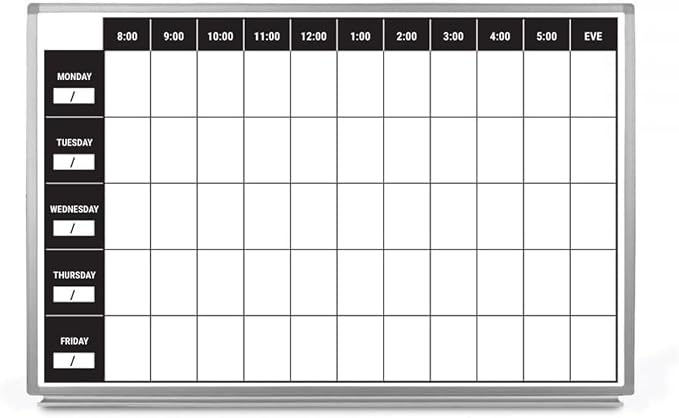 Work Week Dry-Erase Scheduling Whiteboard 48" x 36" by CreativeSafetySupply