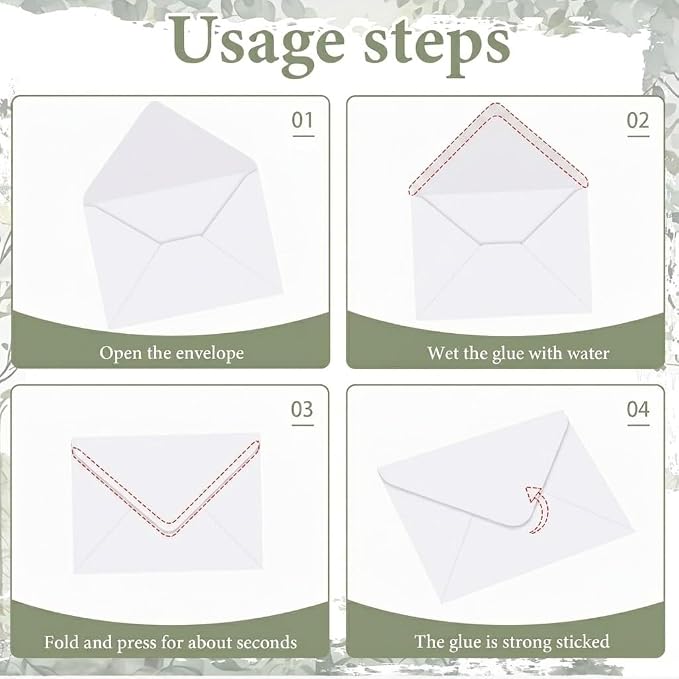 50 Pcs Baby Blue Envelopes Floral Pattern 5x7 Envelopes - Image 7