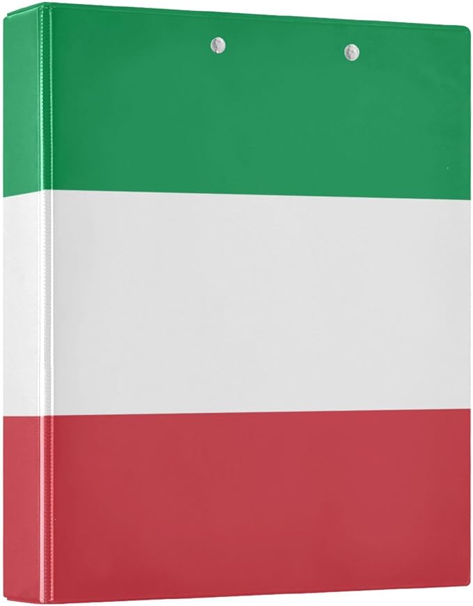 Italian Flag 3-Ring Binder, 1.5 Inch D-Ring Organizer Folder Clipboard Binder by Unknown