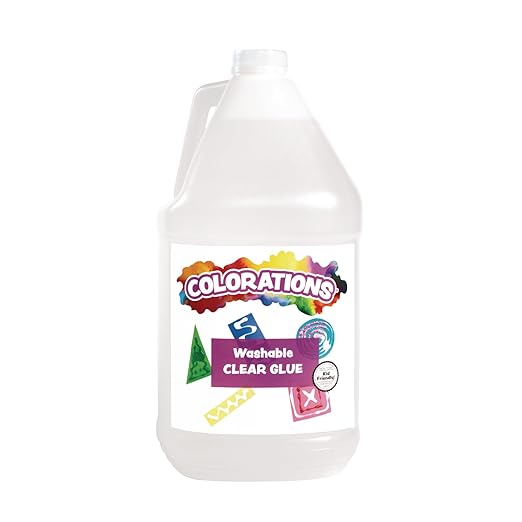 Colorations Washable Clear Glue, 1 Gallon, Dries Clear, Gluing, Crafts, School Glue, Home Glue, Office Glue, Craft Projects, Washable Glue, Non Toxic Glue, Homeschool, Home School Use-DeskLoop Office
