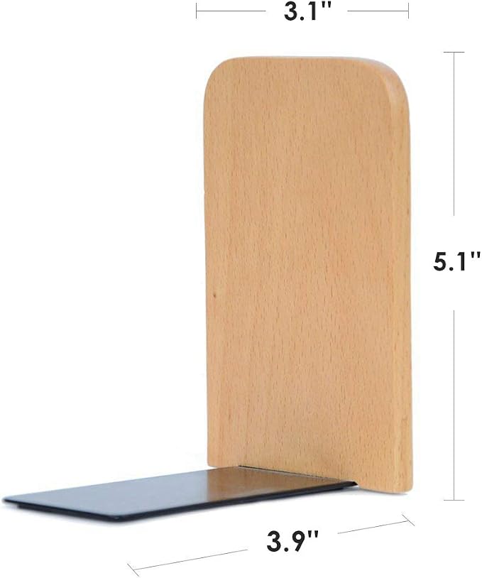 Pandapark Wood Bookends, Non-Skid Bookend - Image 2