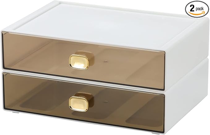 OSteed Spacious Desktop Storage Box, 2 Large Storage Drawers, Stackable Office by OSteedWares