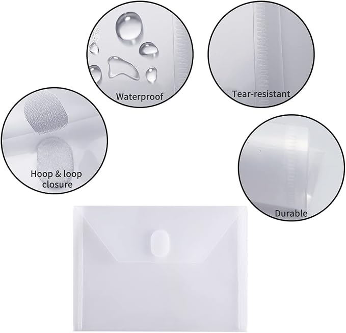 Anseal 24 Pack 5 x 7 Coupon Receipt Check Holder, Small Clear Plastic Envelope - Image 4