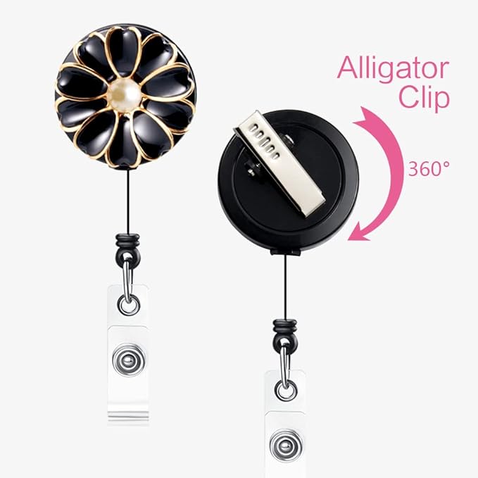 Retractable Badge Holder with Alligator Clip, 24 inch Retractable Cord - Image 5